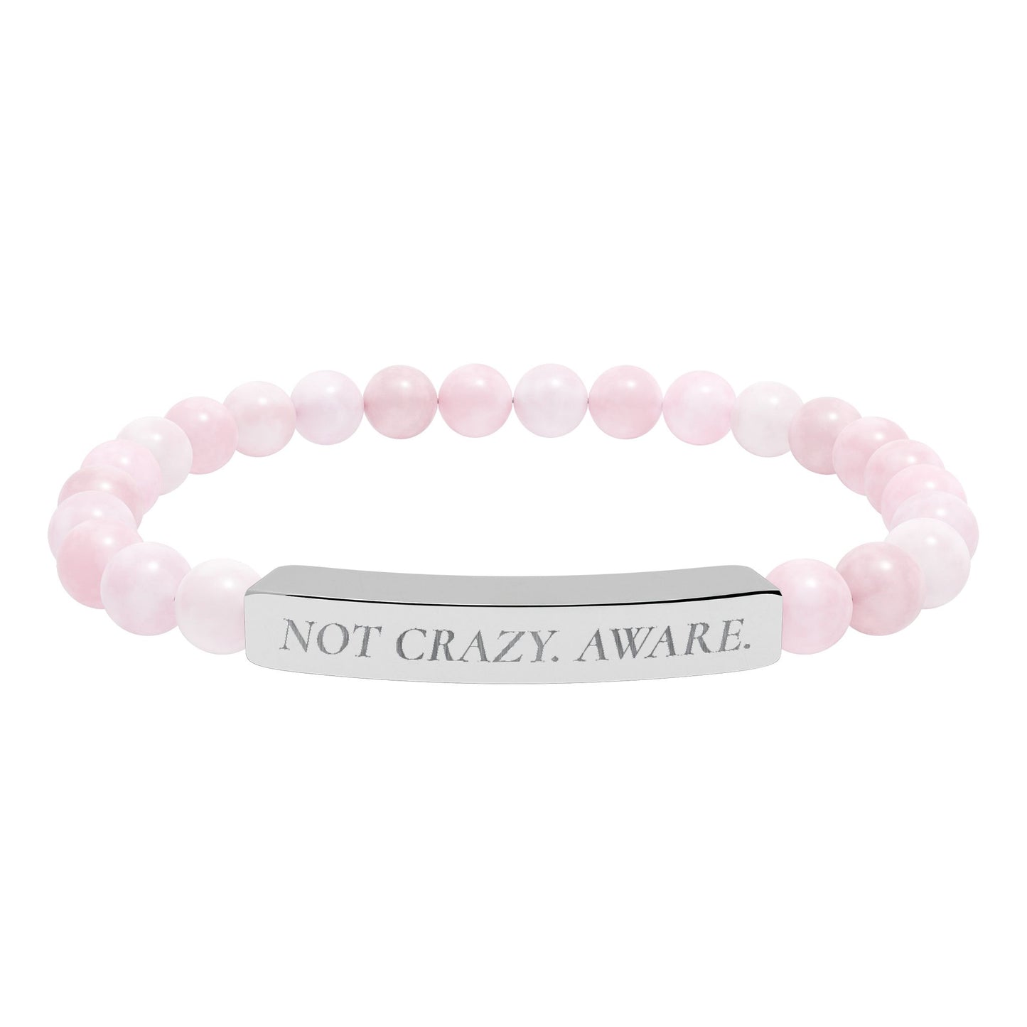 NOT CRAZY. AWARE Engraved Natural Stone Bar Bracelet